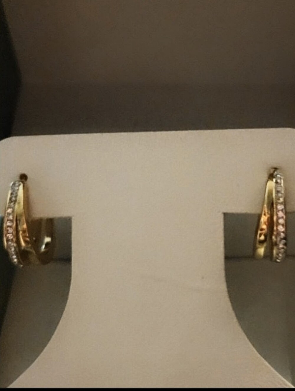 NIB Sofia James New York Gold Tone Hoop Earrings With Premium Australian Crystal - Picture 4 of 7